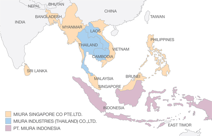Miura boiler ASEAN map